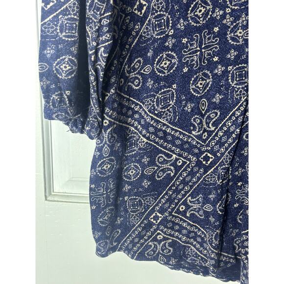 Lucky Brand Long Sleeve Tunic Top Women’s 2X Bohemian Bandana Print - Picture 2 of 8
